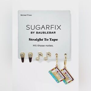SUGARFIX by BaubleBar 'Straight To Tape' Statement Earring Set - Gold NEW